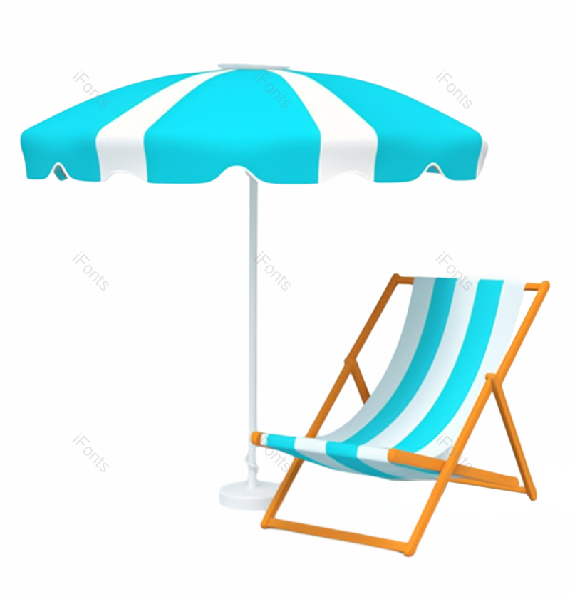 卡通图片,夏天元素,插画PNG,蓝色免抠素材